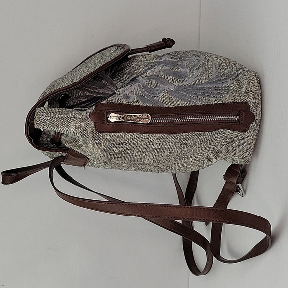 Tommy Bahama Beige and Brown Embroidered Backpack main image 9